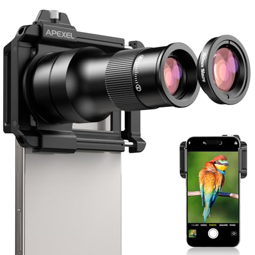 2 in 1 Phone Camera Lens Kit, Evil eye 6X Telephoto Lens & 150mm Macro Lens with Universal Lens Clip, Phone Lens Attachment for iPhone 16/15/14/13 Series, Samsung, Android Phone and Most Smartphone