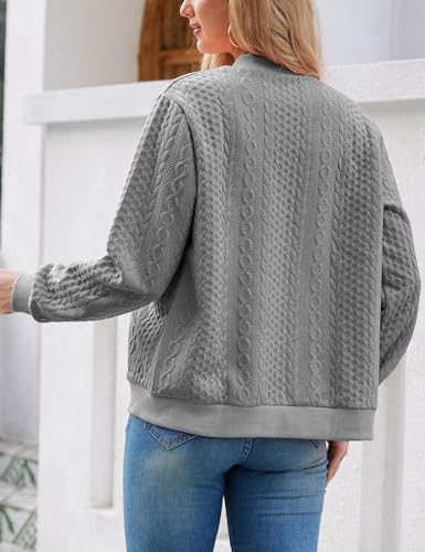 Image of WROLEM Zip Up Sweatshirts for Women Casual Outfits Cardigan Outerwear Trendy Winter Jackets Coat