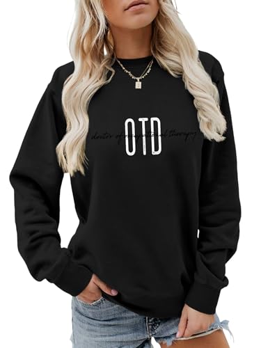 WUCAIUU Occupational Therapy Sweatshirt For Women Long Sleeve Crewneck Shirt For Occupational