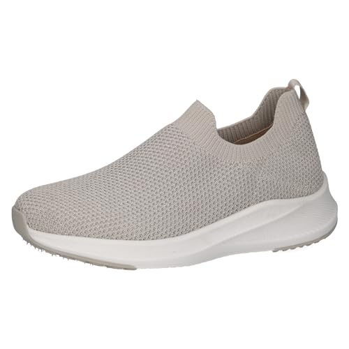 CAPRICE Damen Slip On Sneaker ohne Schnüren zum Schlupfen, Grau (Lt Grey Knit), 39 EU