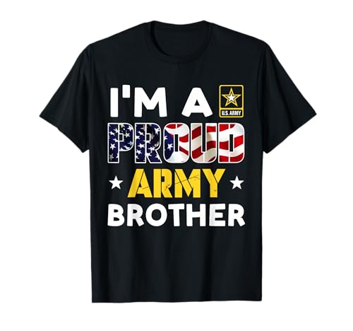 Ich bin ein stolzer Army BROTHER Familiensoldat unter amerikanischer Flagge T-Shirt
