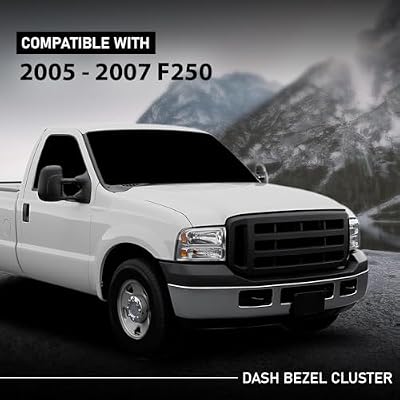 G-PLUS Dash Bezel Dashboard Surround Trim Panel Compatible with Ford F250 F350 Super Duty 2005 2006 2007 Black Dash Cover