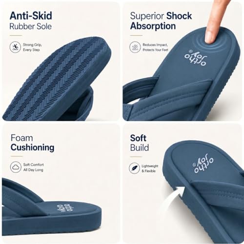 Image of ORTHO JOY Men Doctor Ortho slippers | Extra Soft comfortable and stylish flip flop slippers for Men in exciting colors |Lightweight | Anti Skid | Daily Use Chappal