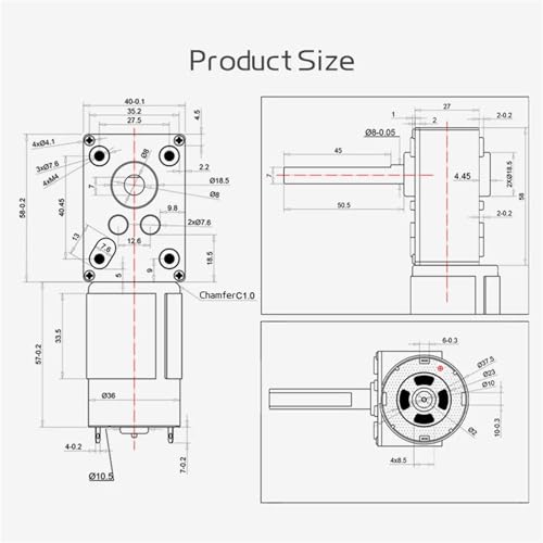 Support de moteur à courant continu 5840 24V 40RPM avec arbre étendu - 2