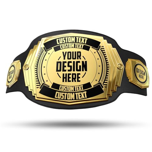 TrophySmack Custom 6lb Championship Belt - The Ultimate Trophy or Award (Gold/Black)