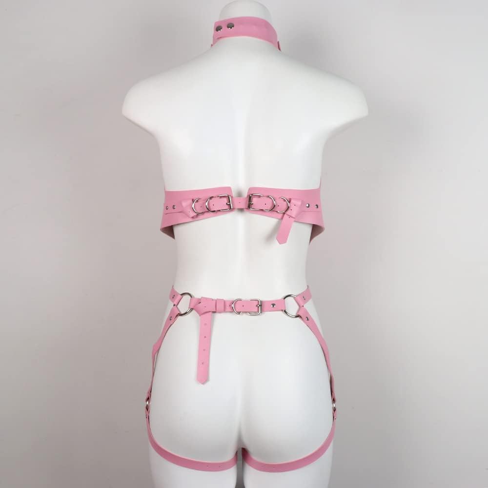 Women's Sexy Leather Bondage Belt Punk Harness Body Chest Straps Thigh Holster Leg Chain SM Club Party Cosplay Toy