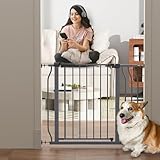 Elevon Wide Adjustable Dog Gate, 29.1-38.5 Inch Width, 30 Inch Tall Pressure Mount Pet Barrier for Stairs & Doorways, Grey