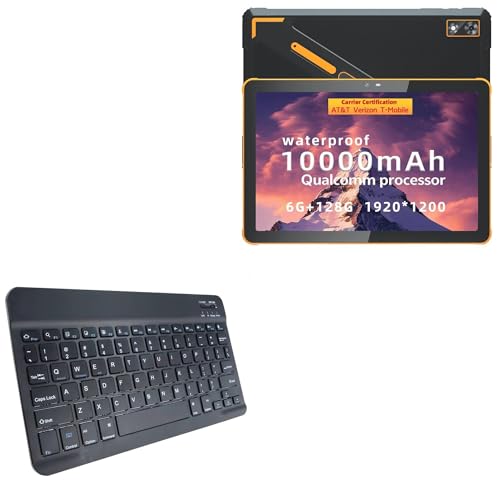 BoxWave Keyboard Compatible with AOZORA K101 Active Android Rugged Tablet (8 in) - SlimKeys Bluetooth Keyboard, Portable Thin with Chiclet-Style Keys - Jet Black