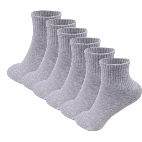 6 Pack-Women's Athletic Quarter Ankle Low Cut Cotton Socks Cushioned Sports Running