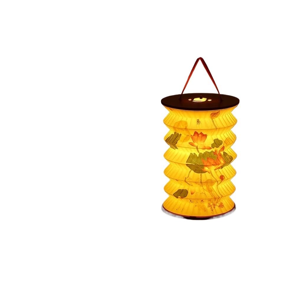 Projected Mid-Autumn Festival Lanterns Hanging Foldable Decorative Flower Lamp Traditional Paper Lantern New Year(Coffee)