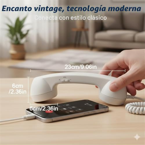 Miniatura 7 de Teléfono Retro Actualizado 2026, Auriculares Con Cable De Teléfono Retro Tipo C, Receptor De Teléfono Celular De Mano Clásico Con Cable, Accesorio Estilo Años 90 Para Fotos, Para Todos Los Teléfonos