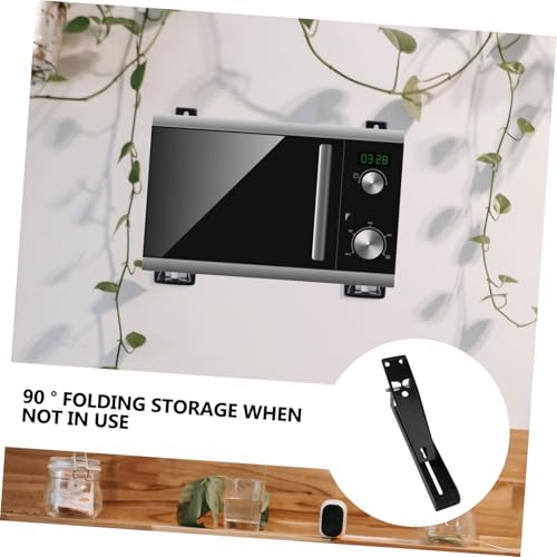 Support mural rétractable pour micro-ondes étagère cuisine acier 304 noir