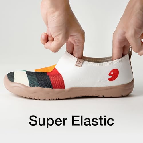 UIN Women's Art Painted Travel Shoes Slip On Casual Knit Loafers Lightweight Comfort Fashion Sneaker Toledo Ⅰ Hold That Color (7)4