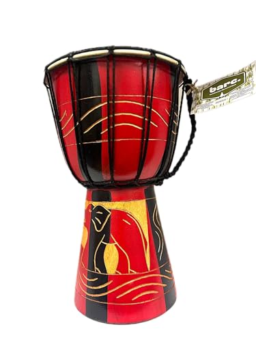 Ahşap Djembe Otantik Çalgı; 30 cm, Mahoni Ağacı, Keçi Derisi, Darbuka Davul