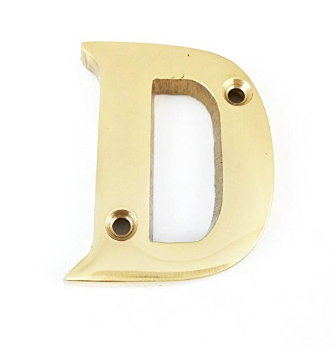 Euroart House Flat Letter D - Alphabet - 50Mm (2") - Polished Brass