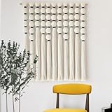 IOWER Macrame Wall Hanging 27' W x 31' L Boho Wall Decor Sphericity Cotton Textile Wall Hanging Art Fiber Yarn Art Handmade Detachable Assembly