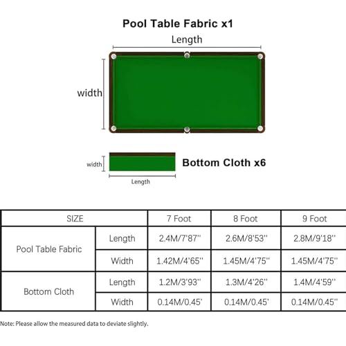 Nappe de billard pour remplacer un tapis usé de table snooker 8ft - 8