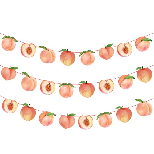 2PCS Pink Peach Cutout Banners Sweet As a Peach Party Decorations Fruit Birthday Party Decorations for Girl Fruit Themed Baby Shower Wedding Supplies