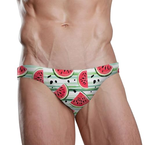 Watermelon Fruit Swim Briefs for Men Swimsuit Bikini Swimwear S B04020682