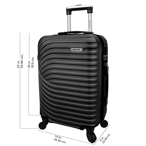 Dejuno Craft Hardside Lightweight Spinner Luggage, Black, 20-inch Carry-On3
