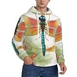 Élégant et polyvalent : avec un imprimé intégral, ce sweat à capuche coloré à imprimé libellule présente un style jeune et vibrant, adapté pour les sorties décontractées, les voyages et la détente à la maison.