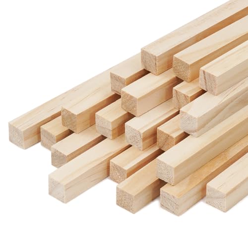 Square Wooden Dowel Rods Dowel Rods Wood Sticks Wooden Square Dowel Rods for Crafting,Unfinished Square Hardwood Sticks for Arts and DIYers, DIY Projects, Home Decor (10mm)