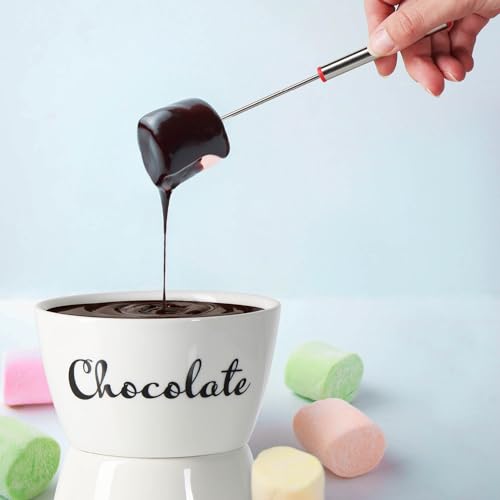 Miniatura 4 de Com-Four 12x Tenedores Para Fondue De Acero Inoxidable 18 Cm Para Fondue De Queso Chocolate Cubiertos Aptos Para Lavavajillas Con Mango De Acero Punta De Color 12 Piezas - Colorido
