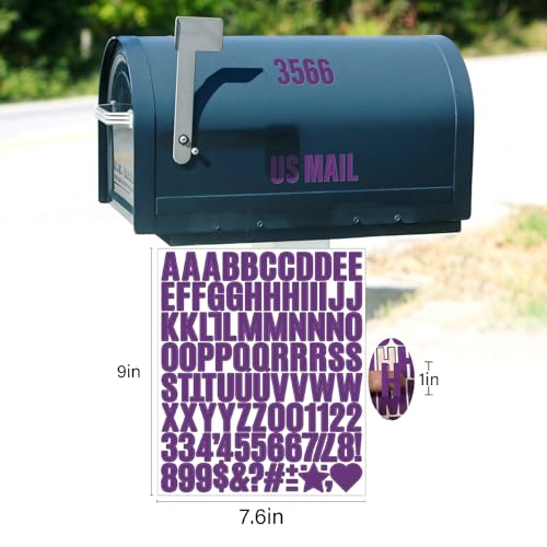 Image of 970 Pcs 10 Sheets Letter Stickers,Self Adhesive Waterproof 1 Inch Mailbox Numbers Vinyl Stickers,Alphabet Decals for Water Bottle,Window,Door,Classroom,Car,Laptop,Scrapbook (Purple, 1 Inch)