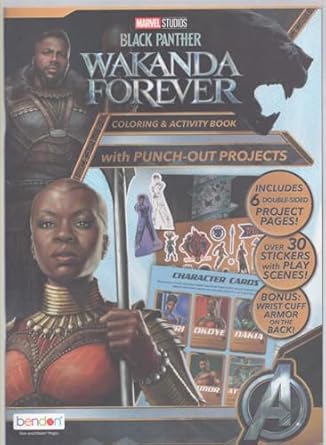 BLACK PANTHER WAKANDA FOREVER Coloring & Activity Book with Punch-Out ...