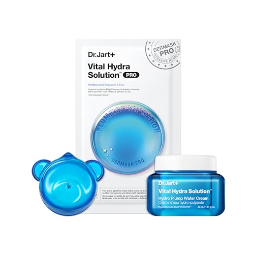 Image of Dr.Jart+ Vital Hydra Solution Hydration Trio for Glass Skin - Face Mask, Water Cream & Jelly Bear Lip Mask | Korean Skin Care Set