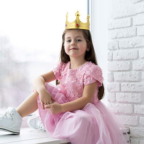 TOYANDONA 4pcs Gold Royal King Queen Crown Crown Party Hats Kids Crown Adult Crown Gold Headpiece- Gold Hat for Costume, Birthday, Cosplay Accessories Decorations