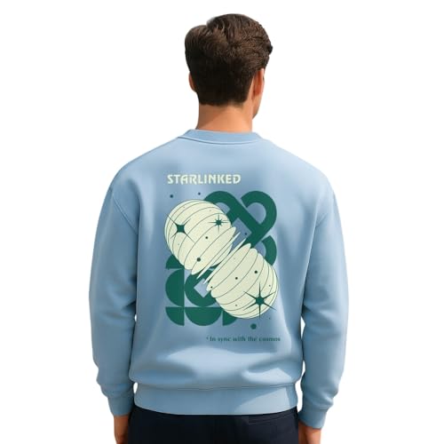 Sweat-shirt pour homme bleu poudré taille 46 pour ne plus sacrifier le style