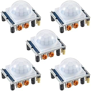 AOICRIE 5pcs HC-SR501 PIR Infrared Sensor IR Human Body Motion Module for Arduino for Raspberry Pi (Blue)