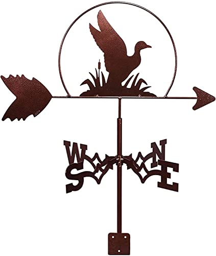 Veleta de viento de cisne para jardín e indicador de dirección retro con anclaje de techo 5