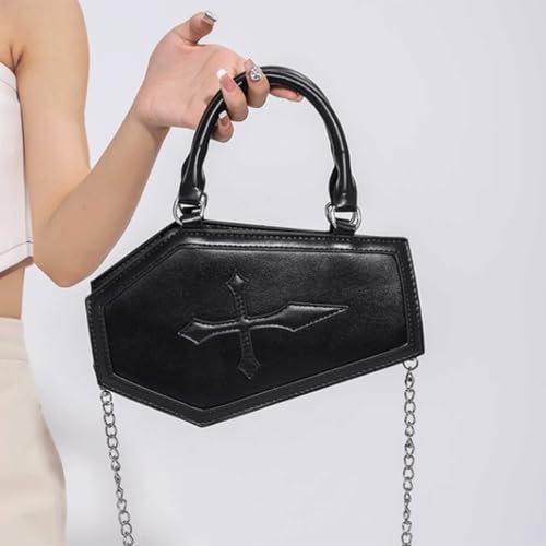 Halloween Purses for Women Cross Coffin Bag Novelty Halloween Coffin Purses Top Handle Crossbody Shoulder Bags2