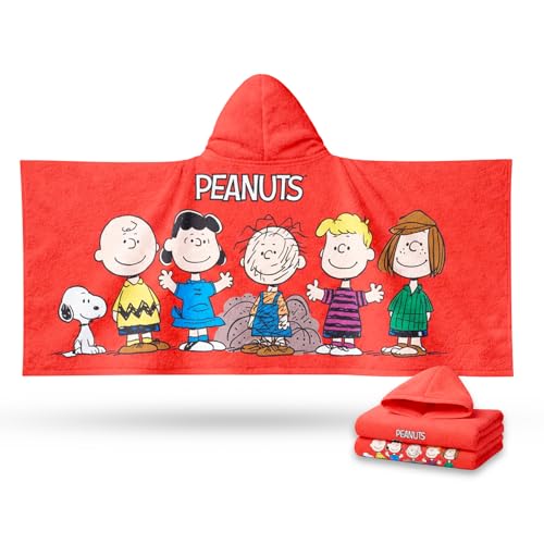Serviette de voyage à capuche enfants Peanuts poncho de bain idéal plage et piscine