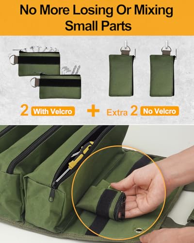 Tool Bag Roll Up Organizer - Christmas Birthday Gifts Stocking Stuffers for Men Dad Father Husband Boyfriend Him, Mechanic Electrician Plumber Handyman Gardening Construction Car Motorcycle Gifts - Thumbnail 4