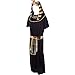 Egyptian Pharaoh Men's Halloween Costume  Ancient King TUT Style Outfit, Black, Large