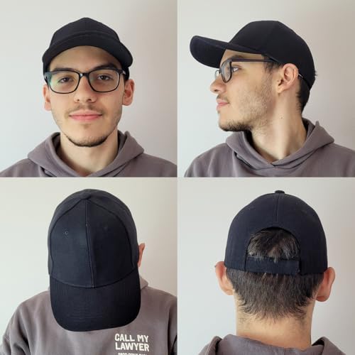 Boné Unissex Aba Curva Para Personalização Com 1 Peça (BR, Alfa, Único, Preto)