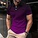 Mens Tshirts Mens Polo Shirts Short Sleeve Gradient Color Gym Workout Golf T-Shirt Casual Fashion V Neck Button Down Tops 2025 Big and Tall Graphic t Shirts for Men Purple L