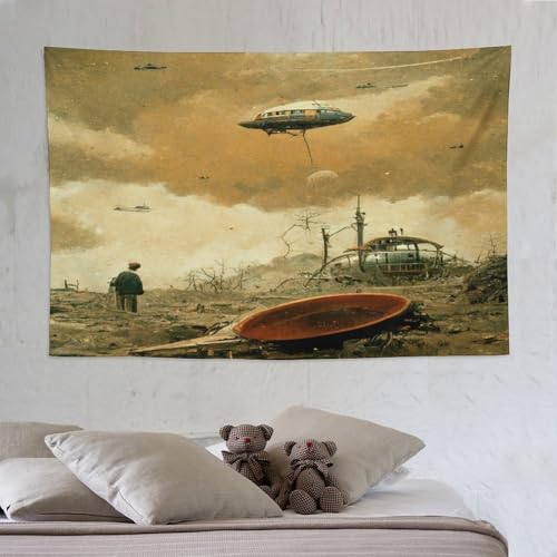 Fallout tapisserie murale extraterrestre pour créer un coin gaming dans un dortoir