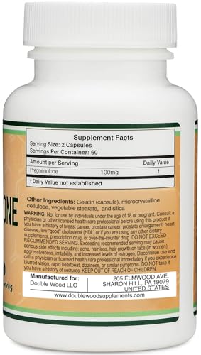 Double Wood Supplements Pregnenolone 100 mg Capsules