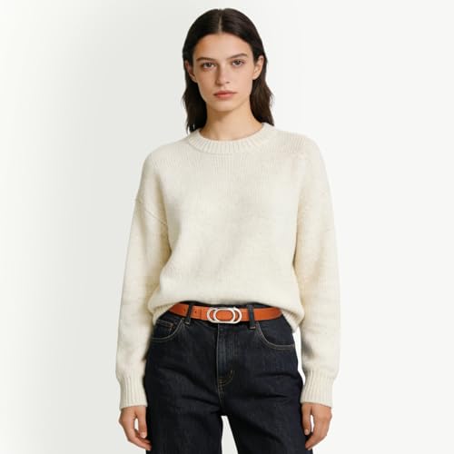 Image of Aurolran Women's Leather Belt with Buckle - Ideal for Dresses, Jeans, and Coats