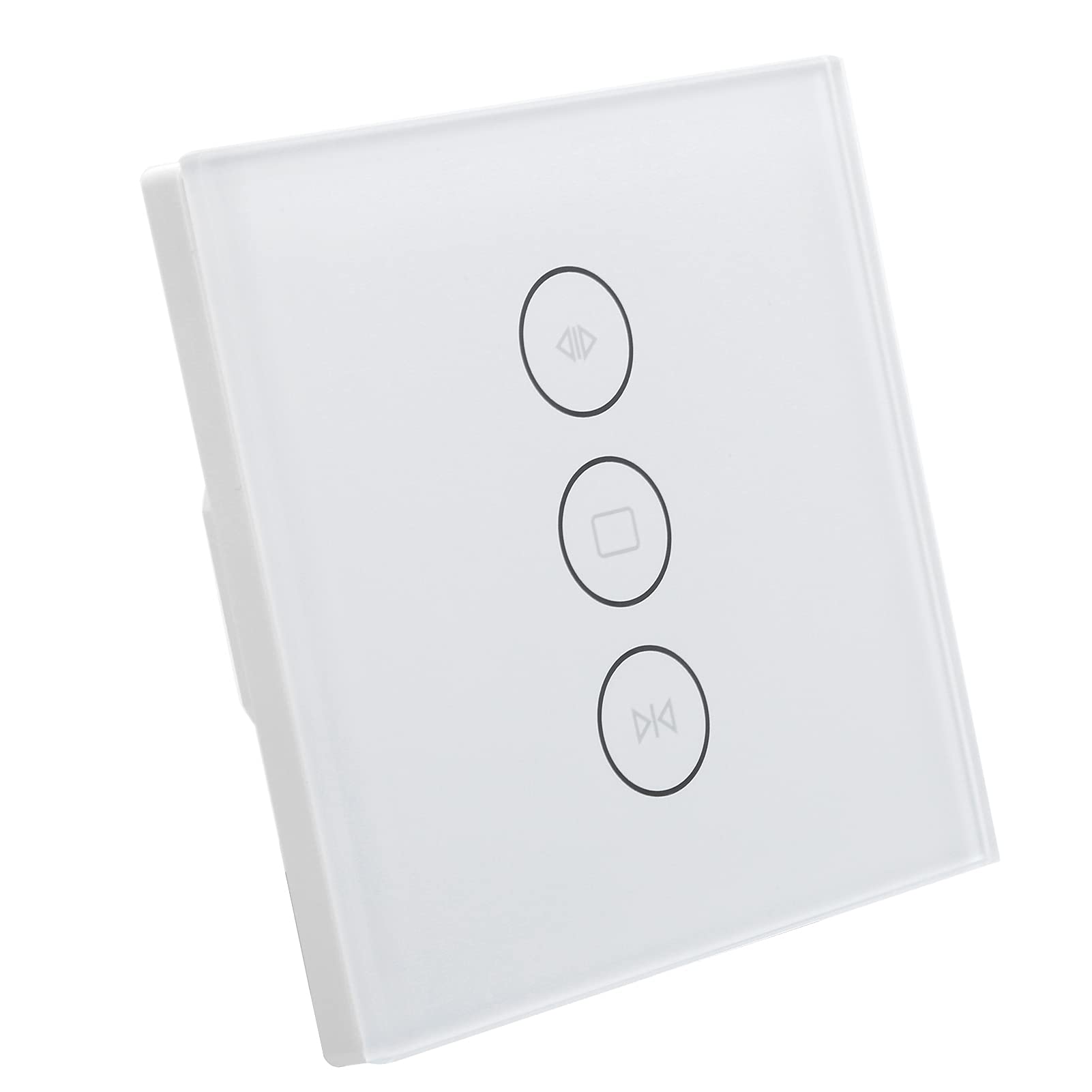 Interrupteur Intelligent pour Rideau, Commutateur d'écran Tactile WiFi en Verre Trempé, Compatible avec Home, IFTTT, Tuya, Commande Vocale APP(blanche)