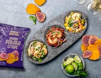 GLUTEN FREE- Sweet Potato Chips - All Natural, Kettle Style, Real Vegetables - Andean Gourmet Snacks, Non-GMO , Kosher 7oz (Pack of 3)