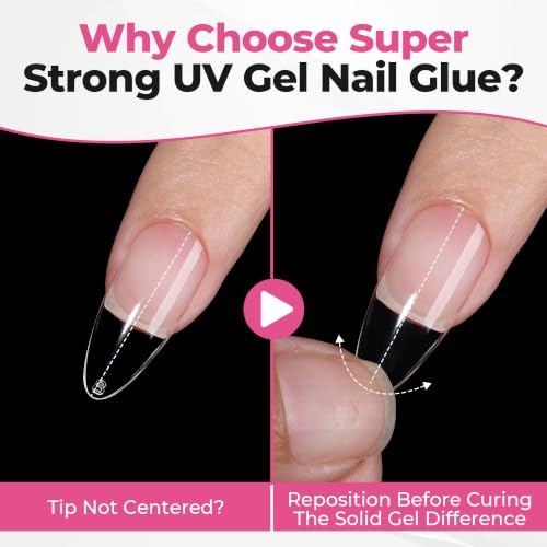 Image of UNA GELLA 2Pcs x 25g Solid Nail Glue Gel, U V Gel Nail Glue for Nail Tips