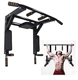 TMHWYP Wall Mounted Pull Up Bar Chin for Indoor Home Gym Workout, Power Tower Set Training Equipment Fitness Dip Stand Supports to 440 Lbs（Black）