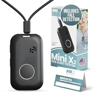 Medical Alert System for Seniors with Fall Detection -GPS 4G LTE Cellular SOS Alert System, 24/7 Monitoring – Freedom & Safety Anywhere – Call to Activate – Elderly Life Alert Necklace (Mini X2)