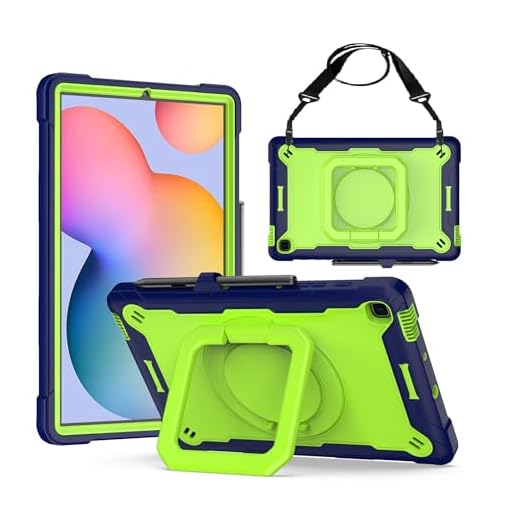 zukof Capa para Galaxy Tab S6 Lite 2024/2020/2022, capa resistente à prova de choque com alça, alça de ombro, suporte, suporte para caneta S para tablet Samsung Tab S6 Lite de 10,4 polegadas P620/P610