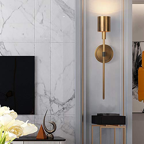 Lámpara de cobre para sala de estar, dormitorio, decoración de baño, modelo de Villa, lámparas de pared de habitación, 12, 16, 51CM